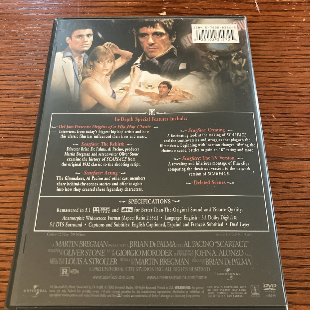 Scarface (Widescreen Two-Disc Anniversary Edition) - DVD - VERY GOOD Tested - Picture 7 of 7
